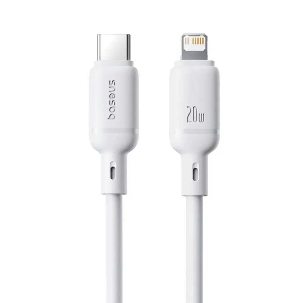Cabo Baseus Silky Series USB-C Lightning PD 20W 2m Branco
