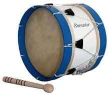 Bombo Tradicional Adamastor Nº1 Branco/Aro Azul 28cm