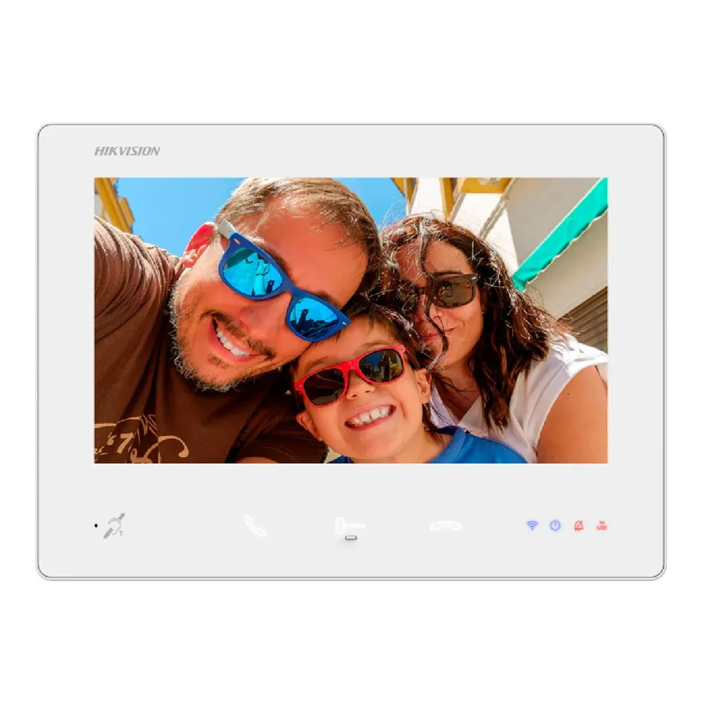 Monitor Para Video Porteiro Hikvision 7" Tátil TFT Branco - DS-KH7300EY-WTIE2/White