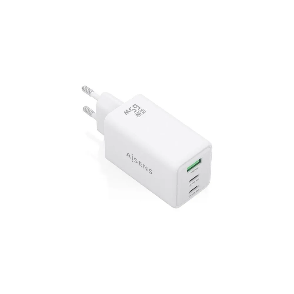 Aisens Carregador de parede USB-A e USB-C ASCH-65W3P072-W
