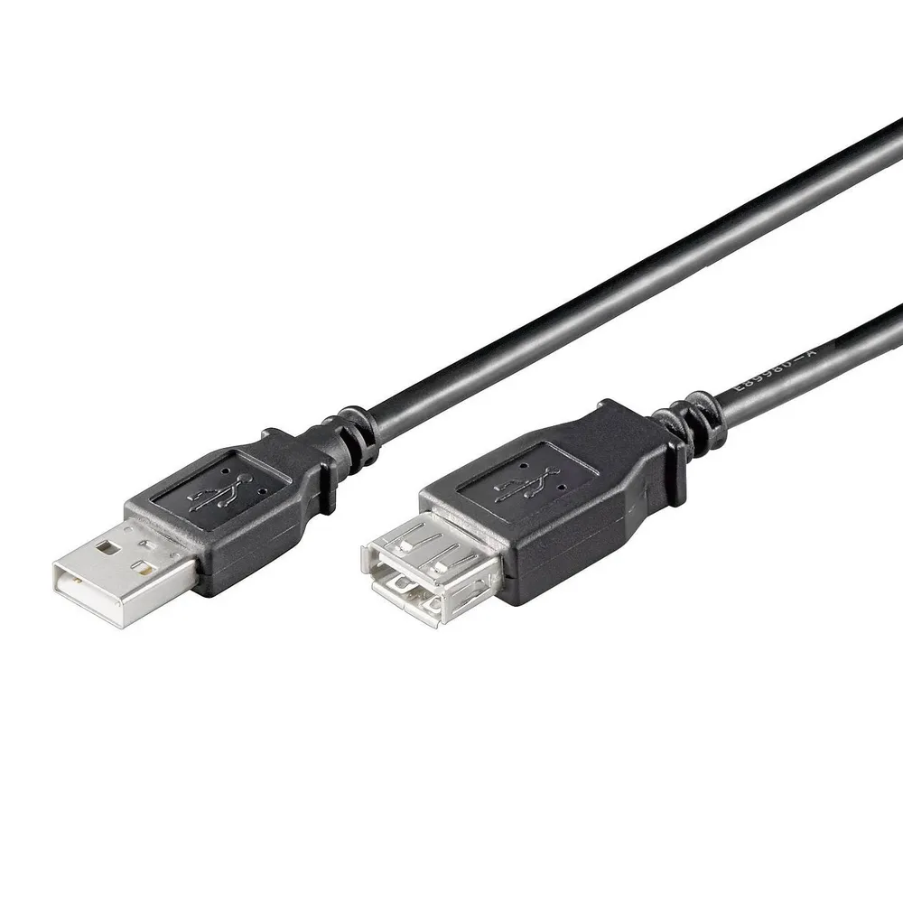 Cabo Ewent EC1066 USB 2.0 Type-A Macho para USB Type-A Fêmea AWG30 1.8m Preto