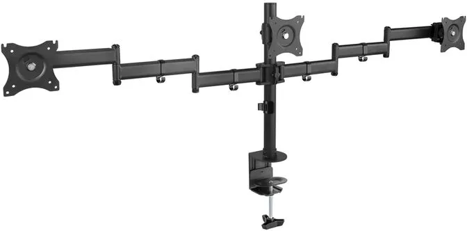 Suporte de Mesa Tooq Triplo Tilt e Giratório 13" a 27" Max. 8kg/Monitor Preto