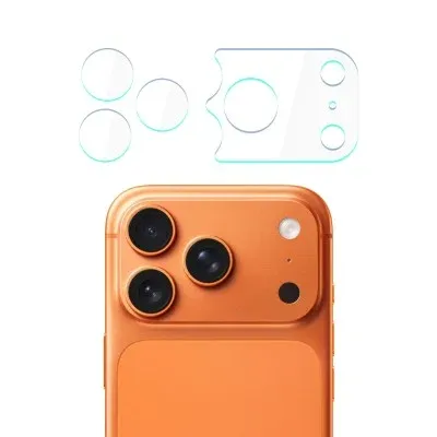 Película de Vidro Temperado para Lente e Ilha da Câmara 3MK iPhone 17 Pro Max Hardy Fusion Lens Protection Transparente