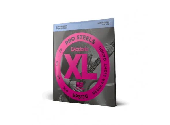 D'Addario EPS170 45-100 Regular Light, Long Scale, XL ProSteels Bass Strings