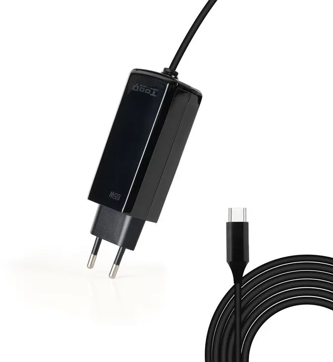 Carregador de Portátil GaN Tooq USB-C PD 65W Preto
