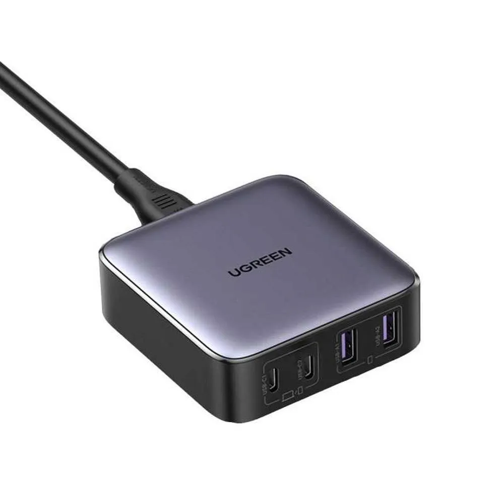 Carregador UGREEN CD327 65W Dual USB-C/USB-A Desktop Fast Charger Cinza
