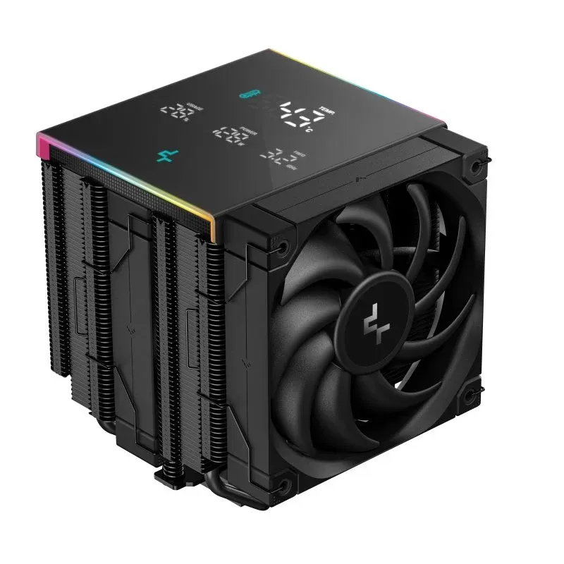 Cooler CPU DeepCool AK620 Digital Pro CPU Cooler Preto com 6 Heatpipes ARGB e Sensor de Display Digital