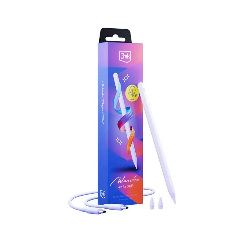 Caneta 3MK Wonder Pen Active Stylus para iPad Branca
