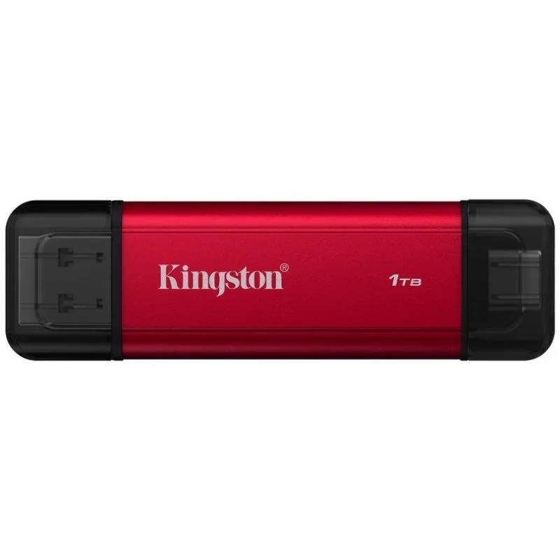 Pen Drive SSD Kingston Dual Portable 1TB USB Tipo-C / USB A 3.2 Vermelho