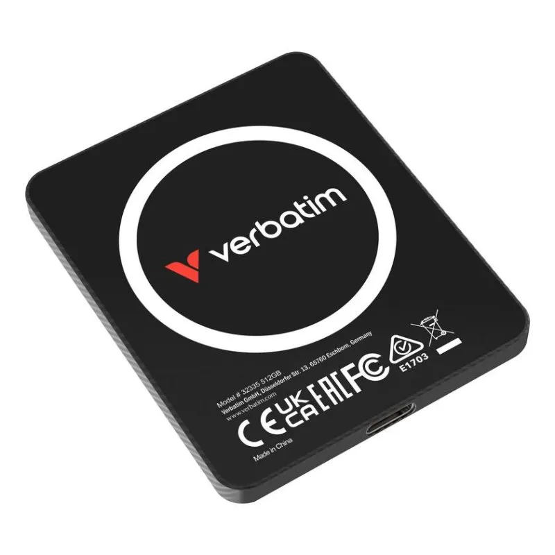 Disco Duro Verbatim SnapBack Ultra Slim 512GB SSD USB-C 2050MB/s Ultra Fino
