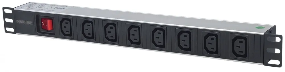 Intellinet 19" 1U Rackmount 8-Output C13 Power Distribution 163620