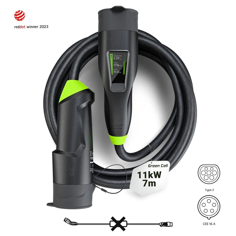 Green Cell EVGC01 Ładowarka Mobilna EV 11 kW 7 m Tipo 2 CEE EVGC01