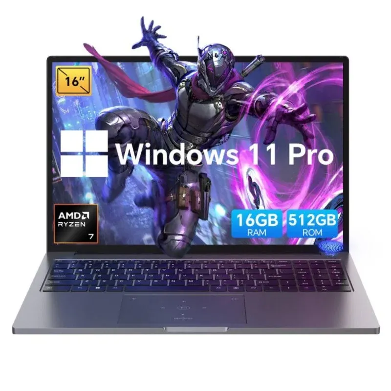 Portátil Blackview GamiBook 8 16" AMD Ryzen 7 7735HS 16GB 512GB SSD AMD Radeon 680M Wi-Fi 6 Pro Touch