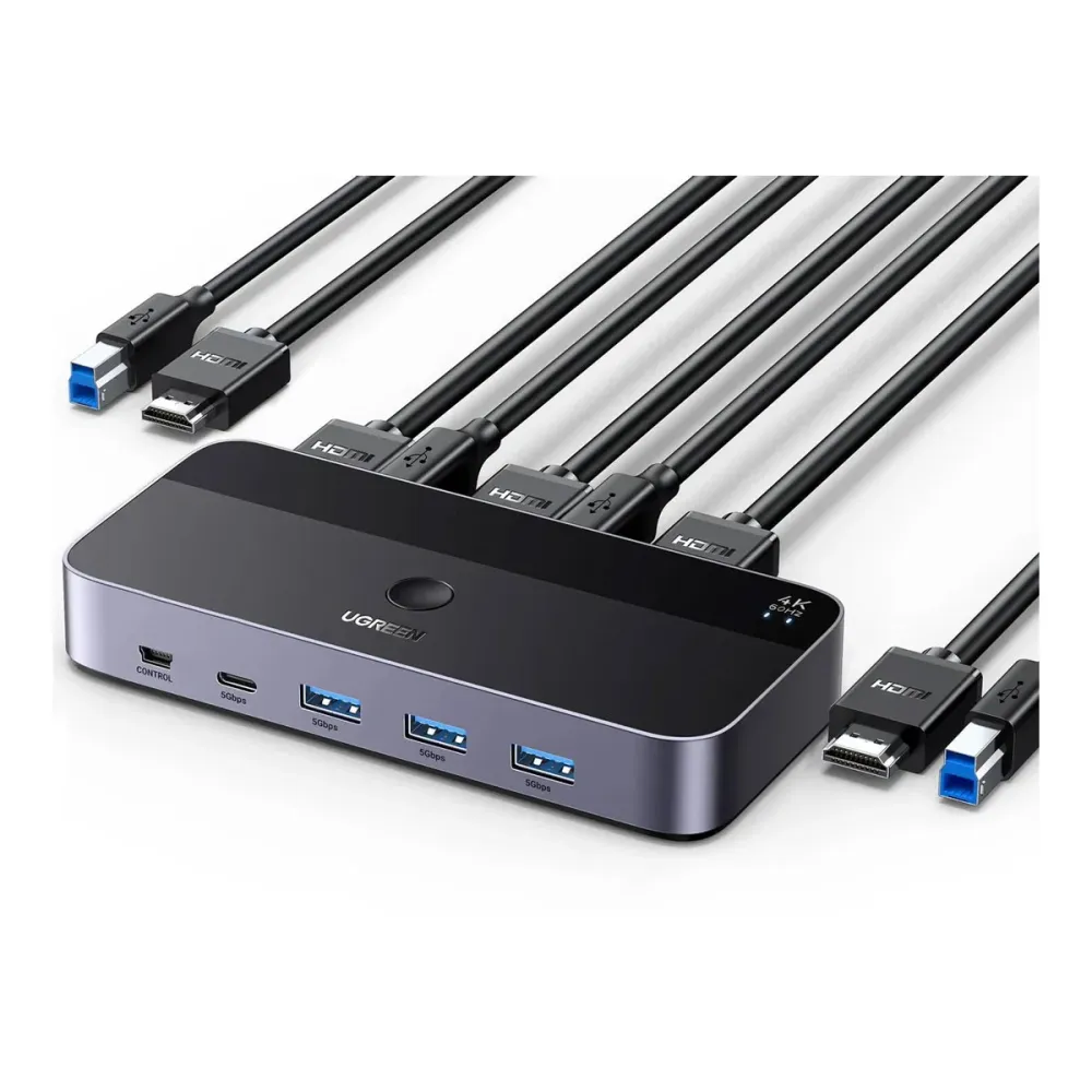 Switch HDMI Ugreen CM664 2 em 1 Preto