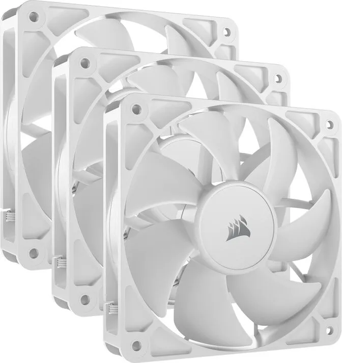 Ventoinha Corsair RS120 PWM Branca 120mm (Pack 3)