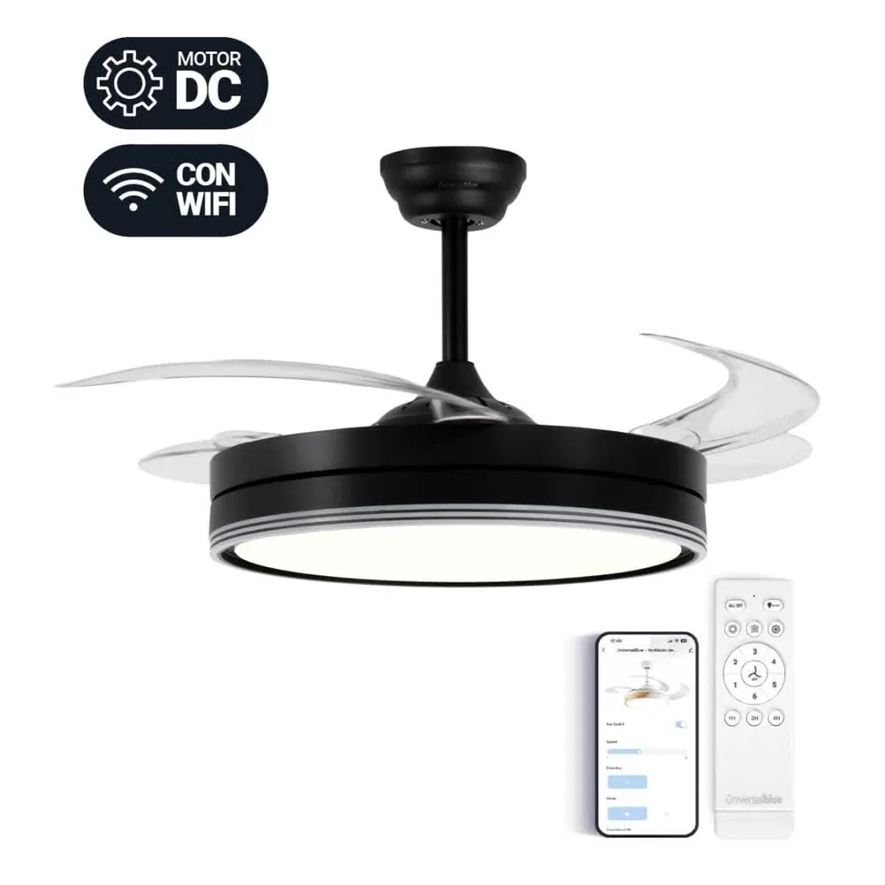 Ventilador de Teto Universal Blue Preto
