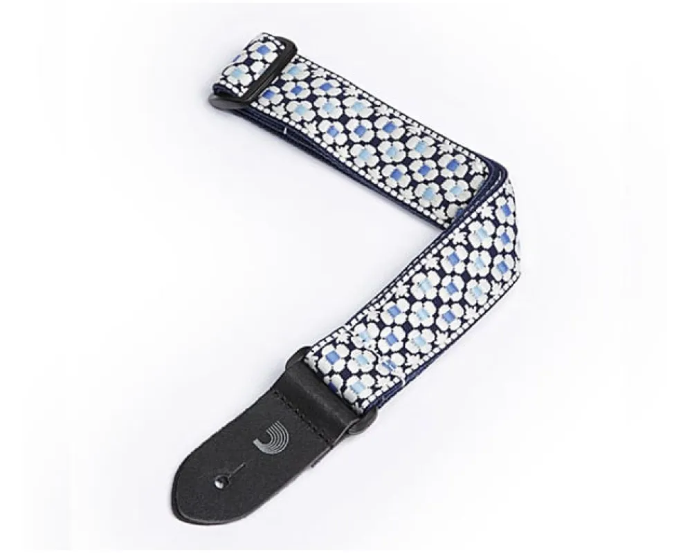 Daddario Nylon Ukulele Strap, Blue Flowers