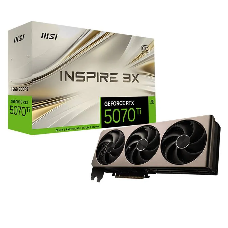 Placa Gráfica MSI NVIDIA GeForce RTX 5070 Ti Blackwell Inspire 3X OC 16G GDDR7 DLSS4