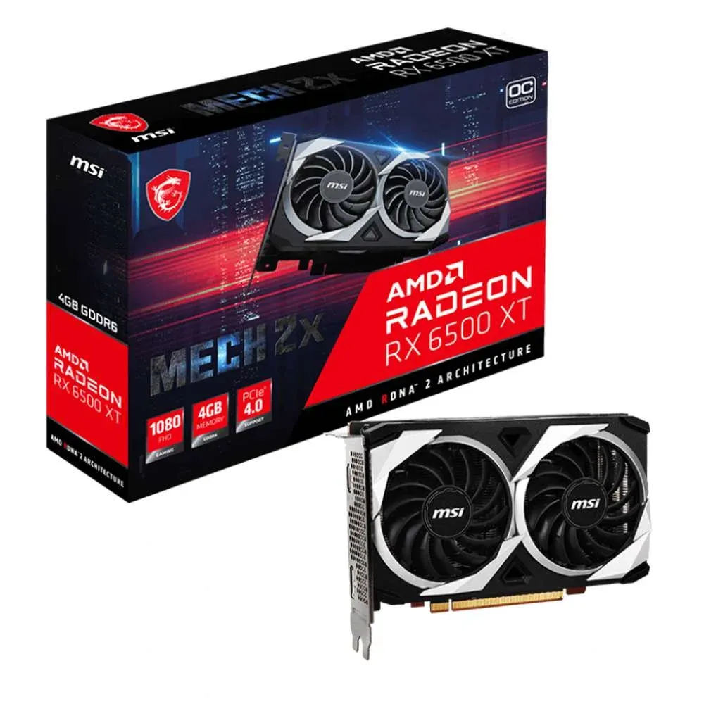 Placa Gráfica MSI Radeon RX 6500 XT Mech 2X 4G OC