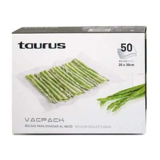 Pack 50x Sacos (20 x 30cm) p/ Máquina de Embalar a Vácuo VAC6000 - TAURUS