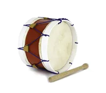 Bombo Tradicional Adamastor PLX10 Vermelho/Aro Branco 24cm