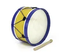 Bombo Tradicional Adamastor PLX13 Amarelo/Aro Azul 33cm