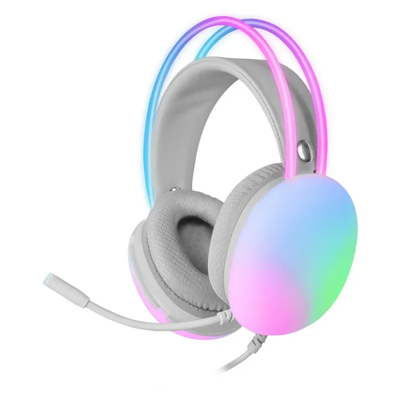 Headset Mars Gaming MH-GLOW RGB Chroma Flow Ultra-Bass 3D PC/PS4/PS5/XBOX Rosa