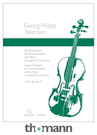 Bärenreiter Telemann 12 Fantasien Viola