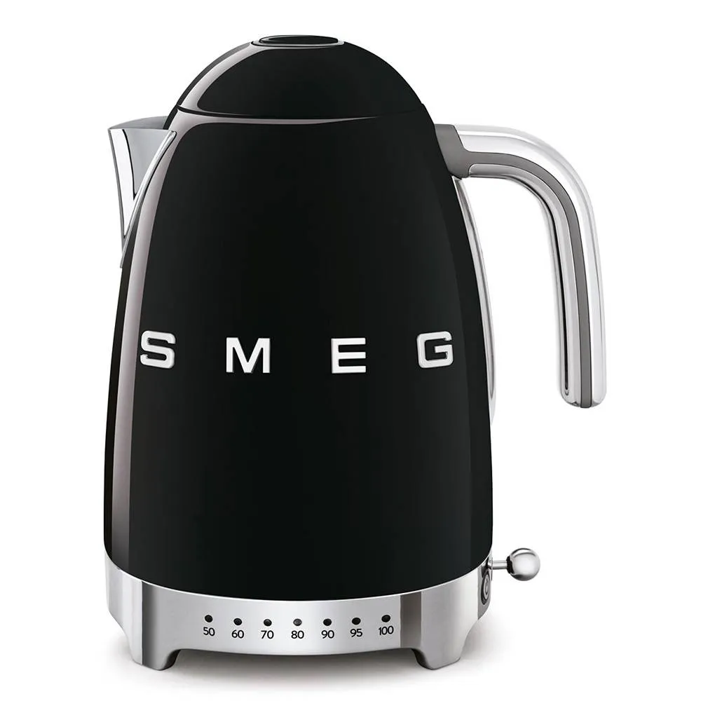 Chaleira Elétrica de Temperatura Variável Smeg KLF04BLEU Anni 50 1.7 Litros 2400W Preto Polido