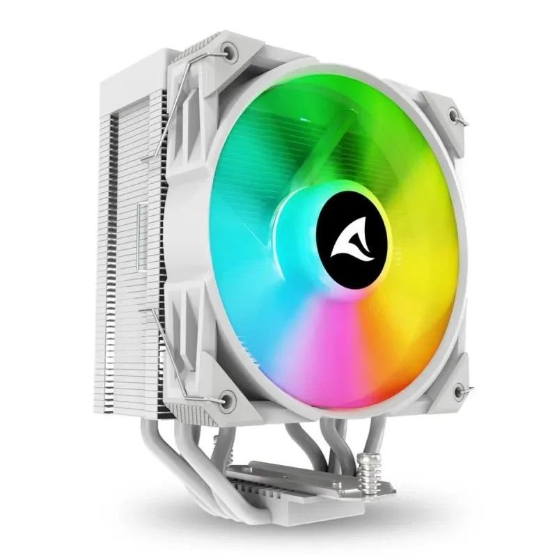 Cooler CPU Refrigeração Ar Sharkoon Socket LGA1851 120mm A40 RGB Branco 220W TDP