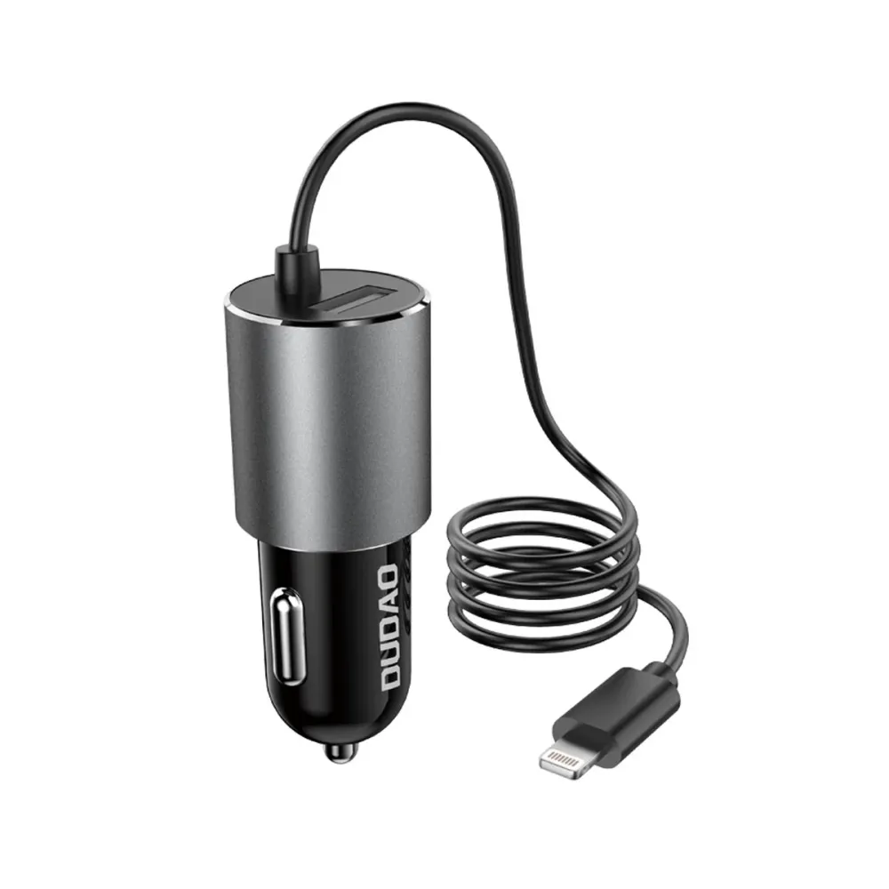 Carregador Isqueiro Dudao R5Pro M USB/Lightning 3.4A Preto