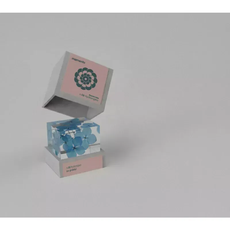 Momento - Pisa papéis FlowerCube (hortênsia)