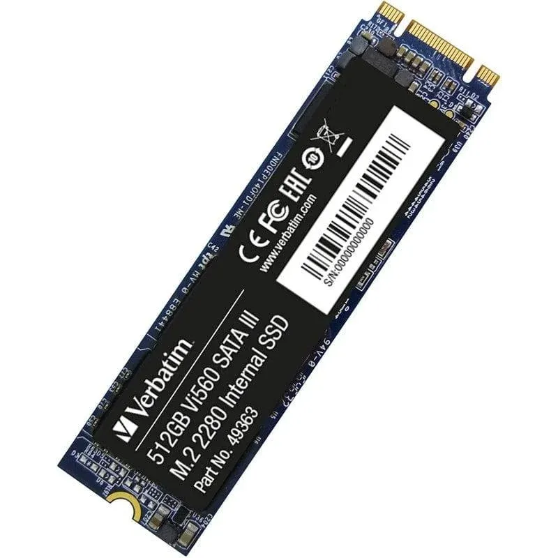Disco Rígido Disco SSD Verbatim Vi560 S3 512GB M.2 2280 SATA 3 560MB/s Fiável
