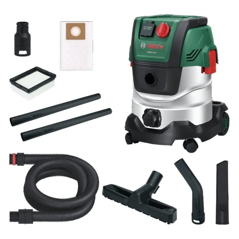 Aspirador Industrial Seco e Húmido Bosch PAS20-220P 1200W 20L Aço Inox