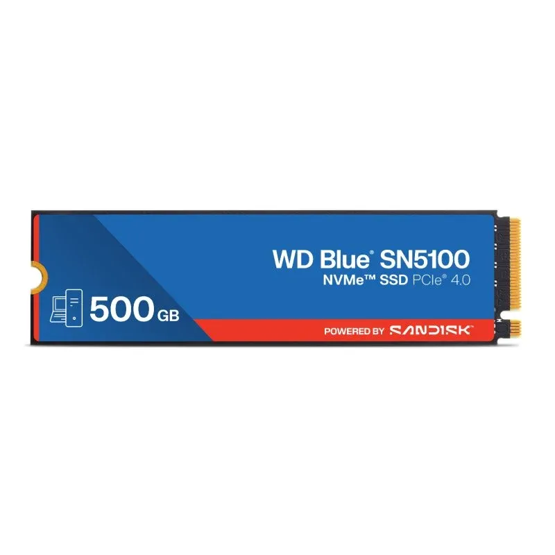 Disco Rígido Disco Duro SanDisk 500GB M.2 NVMe PCIe 4.0 6600MBs WD Blue SN5100 QLC 3D NAND + Encriptação