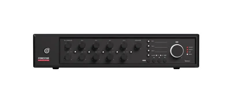 Amplificador Multizona 360 W Rms. 5 Zonas de Colunas. - MAX-360Z