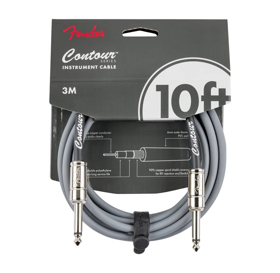 Cabo Fender Contour Series Inca Silver 3m