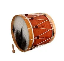 Bombo Tradicional 20" Adamastor Alfaia II pele natural com pelo