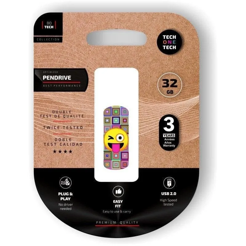 Pen Drive Unidade Flash Tech One Tech TEC4402-32 32GB Multicolor USB 2.0 Plug and Play