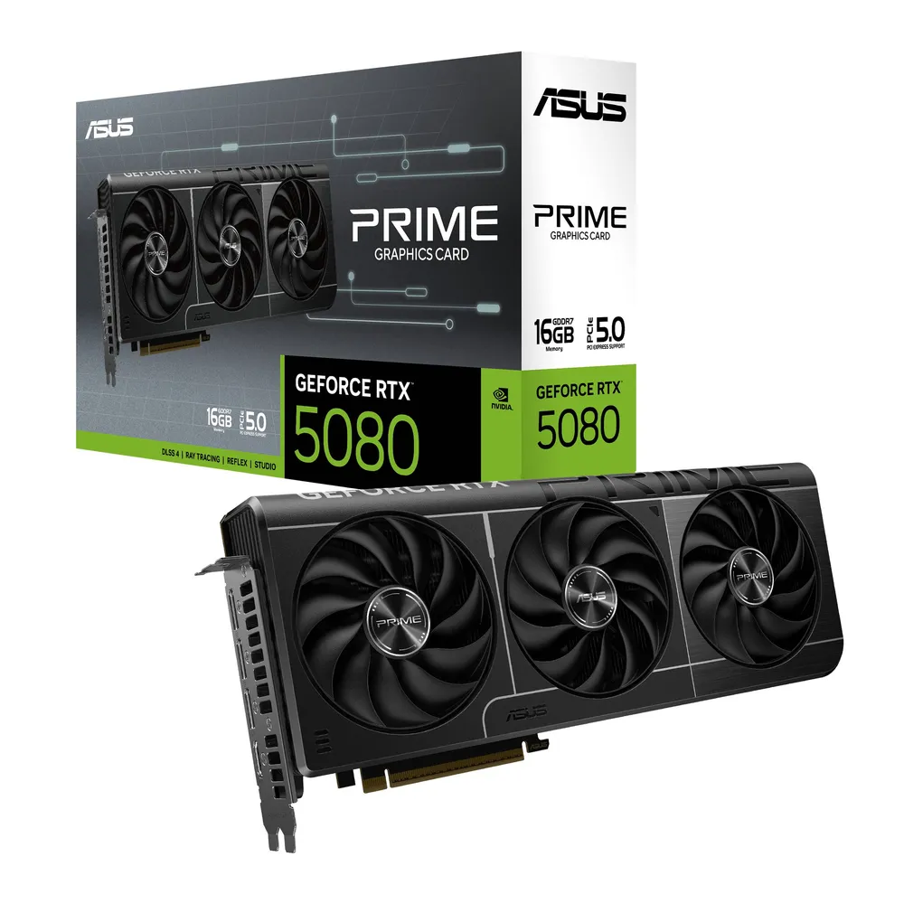 Placa Gráfica Asus NVIDIA GeForce RTX 5080 Blackwell Prime 16GB GDDR7 DLSS4