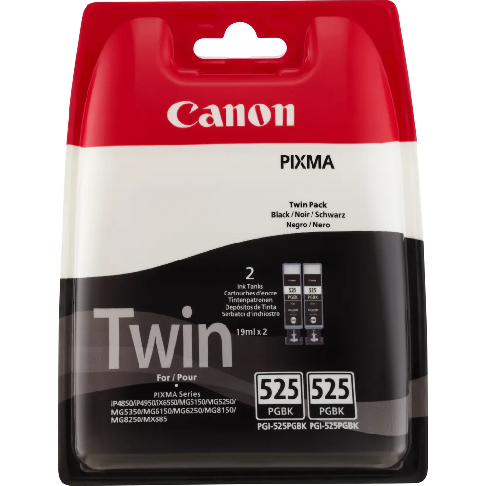 Canon PGI-525PGBK Pigment Black Ink Cartridge (Twin Pack) 4529B010