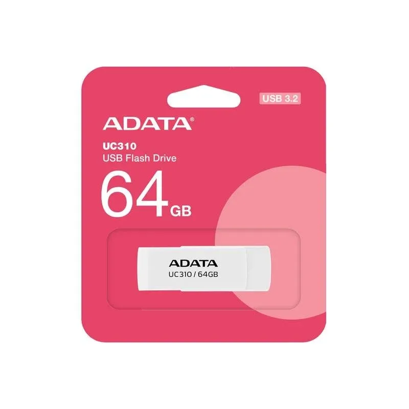 Pen Drive Pen USB ADATA UC310 64 GB USB-A 3.2 Gen 1 giratório branco