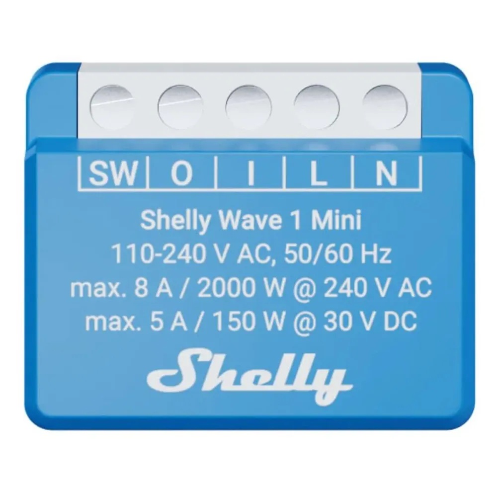 Mini Módulo Shelly Interruptor Z-Wave 1 Canal 8A Contacto Seco