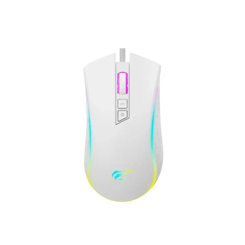 Rato Havit MS1034 USB 4800 DPI Branco 7 Botões Programáveis Ergonomia Gaming