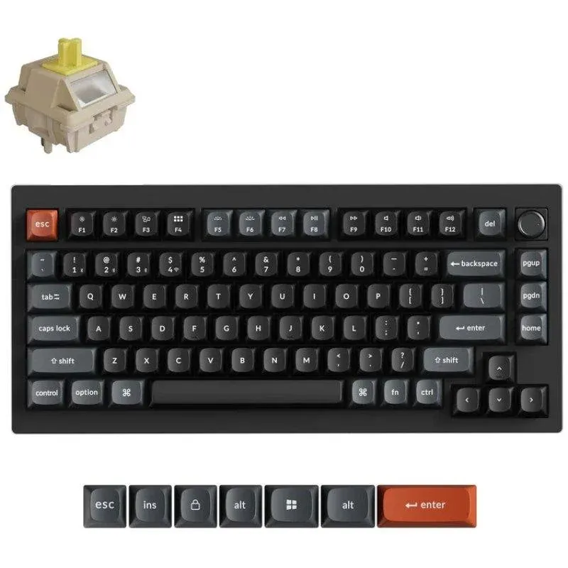 Teclado Keychron V1 Ultra 8K Wireless Hot-swappable RGB Banana Switch Black Spanish Layout
