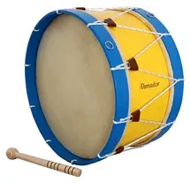 Bombo Tradicional Adamastor Nº6 Amarelo/Aro Azul 45cm