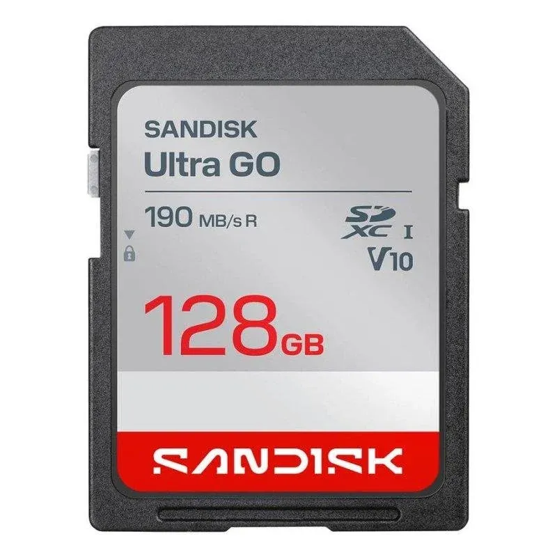 Cartão Sandisk Ultra GO 128 GB SDXC UHS-I 190 MB/s U3 V10 preto