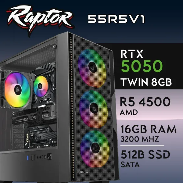 PC Gaming RAPTOR-55R5V1 - R5 4500 | RTX5050 8GB | 16GB | SSD 512