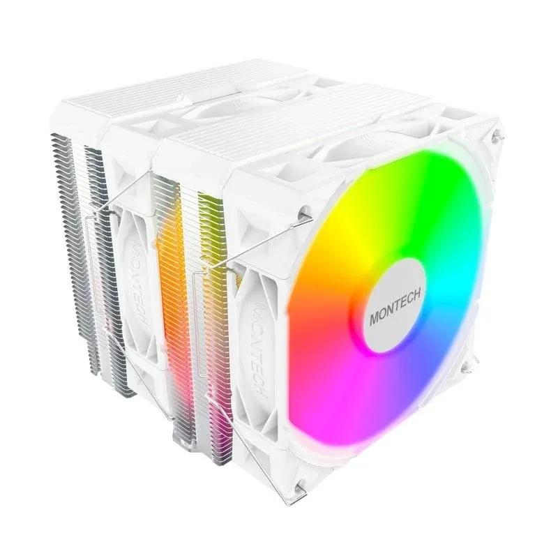 Refrigeracao Ar Montech Socket AM4 AM5 LGA1700 120mm NX600 ARGB Duplo Ventilador LED RGB