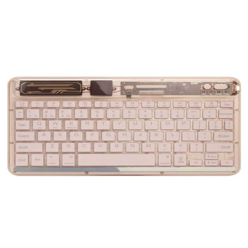 Teclado Royal Bailey XK030D Bluetooth QWERTY ultrafino leve rosa